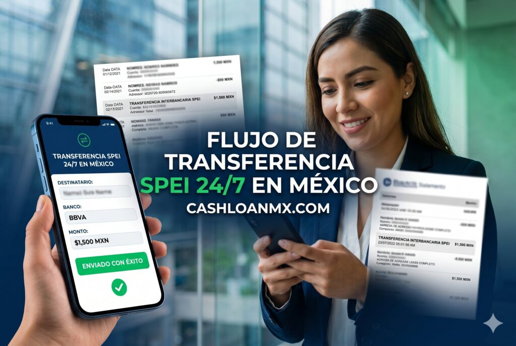Diagrama del proceso de transferencia SPEI inmediata durante horarios nocturnos en M&eacute;xico
