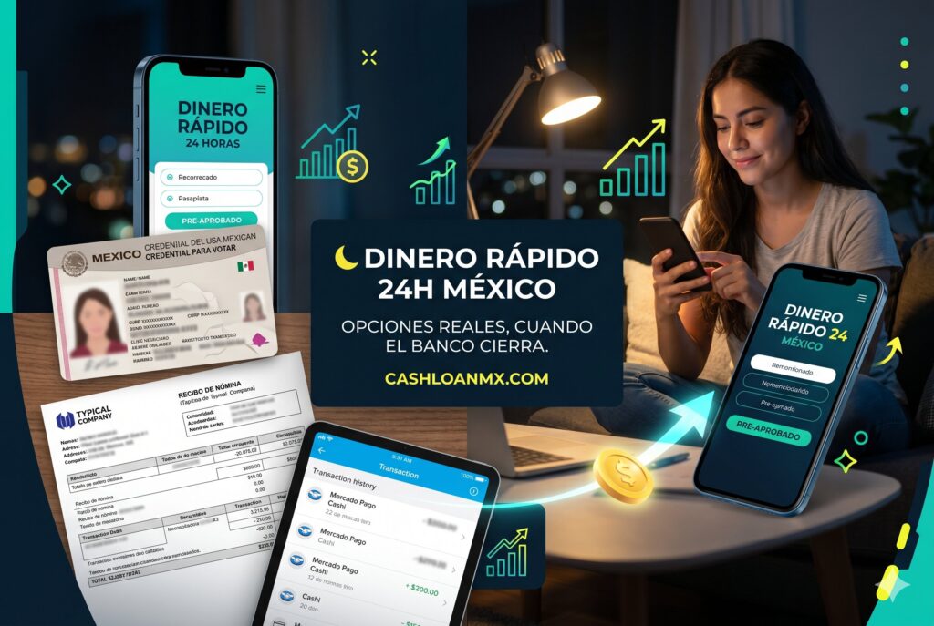 🌙 Dinero r&aacute;pido 24 horas M&eacute;xico: opciones reales que siguen funcionando de madrugada, domingos y fuera del horario bancario