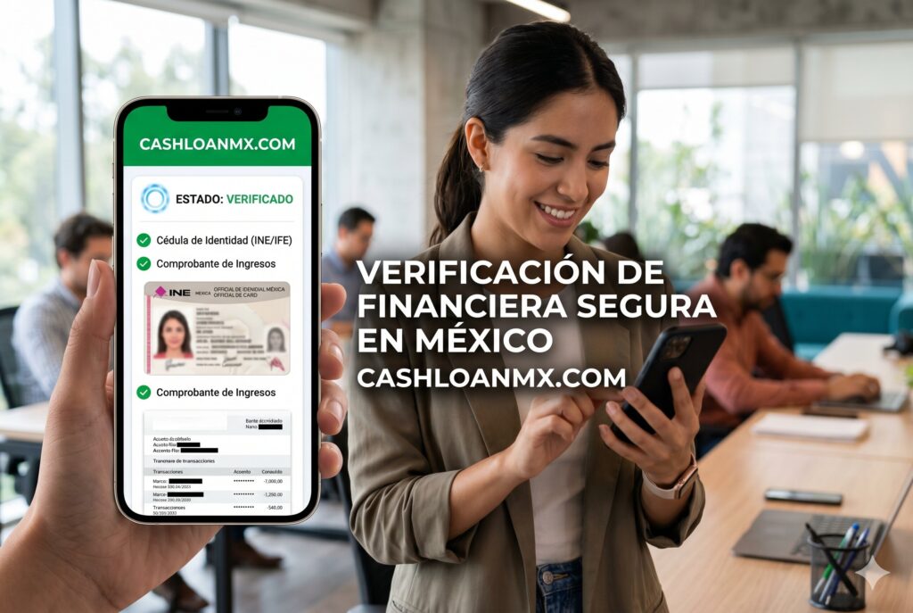 Persona revisando registros financieros y señales de seguridad antes de solicitar dinero rápido seguro en México