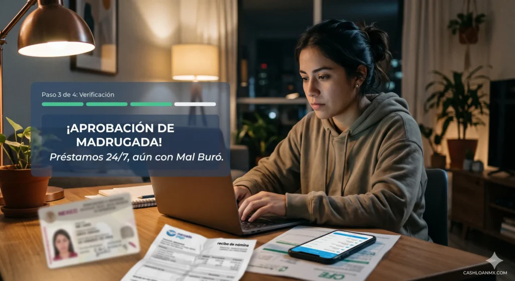 🚨 Préstamos sin aval 24/7 con mal Buró de Crédito: La verdad sobre cómo te aprueban de madrugada