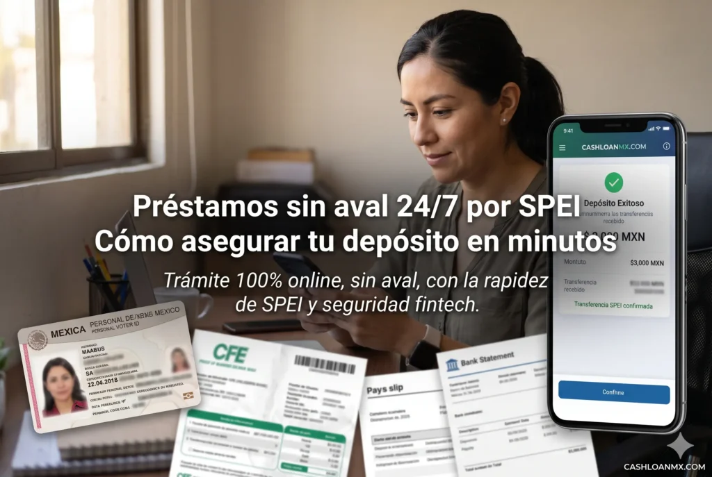 Préstamos sin aval 24/7 por SPEI: ¿Cómo asegurar tu depósito en minutos?