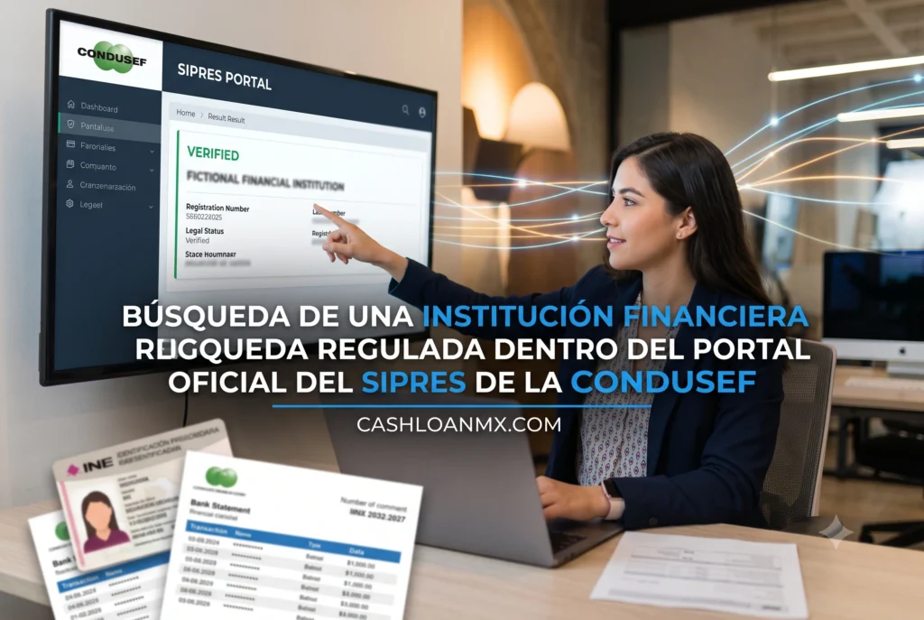 B&uacute;squeda de una instituci&oacute;n financiera regulada dentro del portal oficial del SIPRES de la CONDUSEF