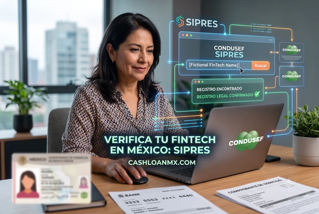 B&uacute;squeda en el portal SIPRES de Condusef confirmando el registro legal de una empresa de tecnolog&iacute;a financiera