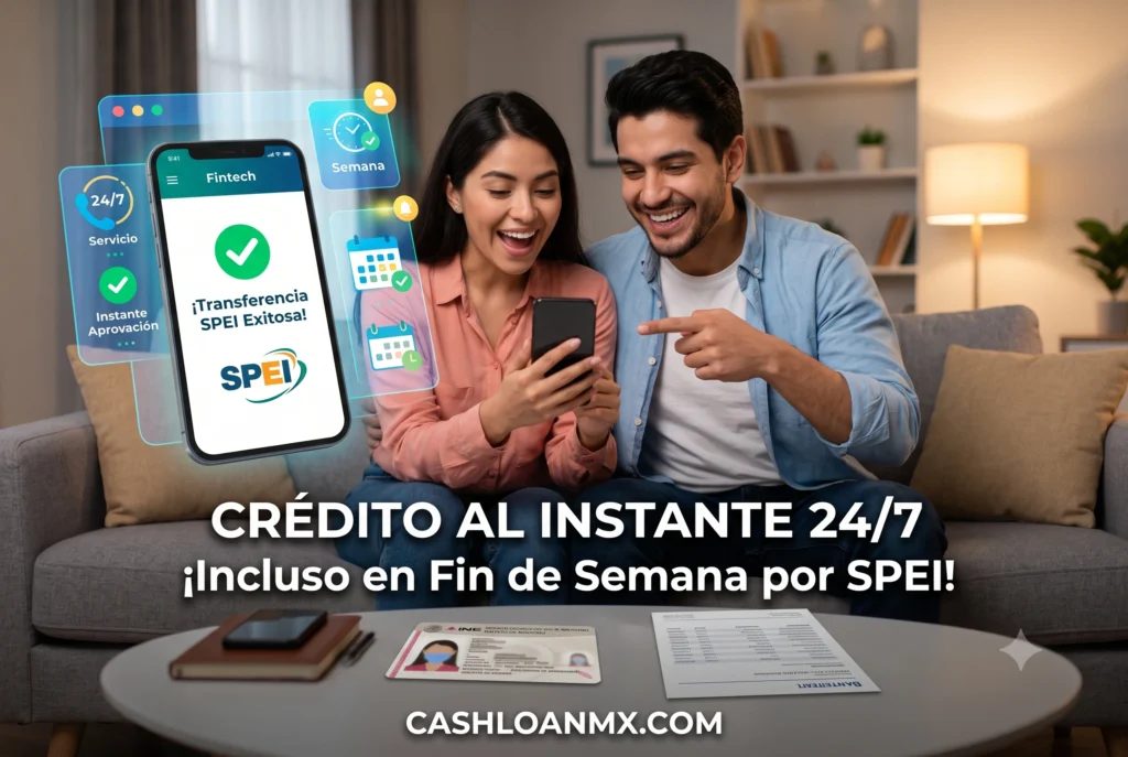 Préstamos inmediatos en fin de semana: SPEI y crédito al instante 24/7 real 💸